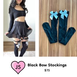 Black Bow Stockings