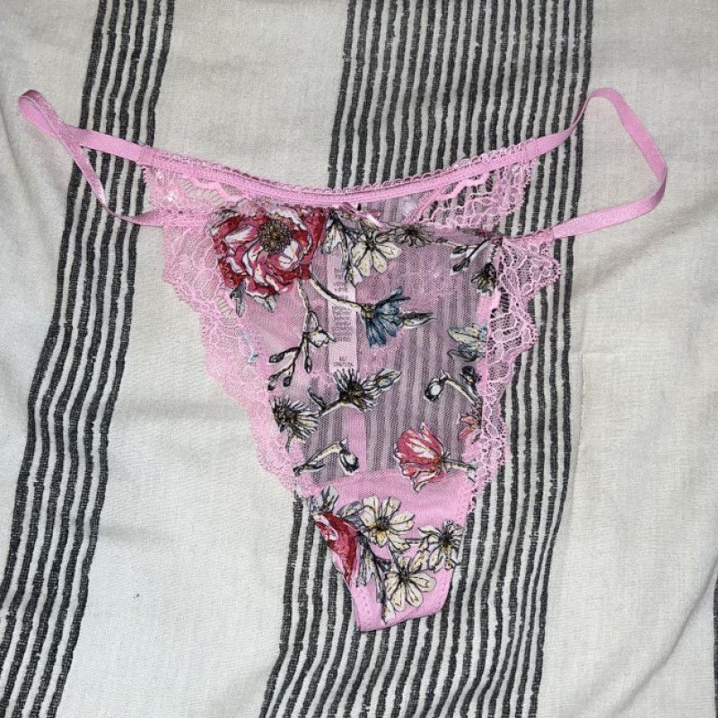 Light Pink Flower Victoria Secret Thong