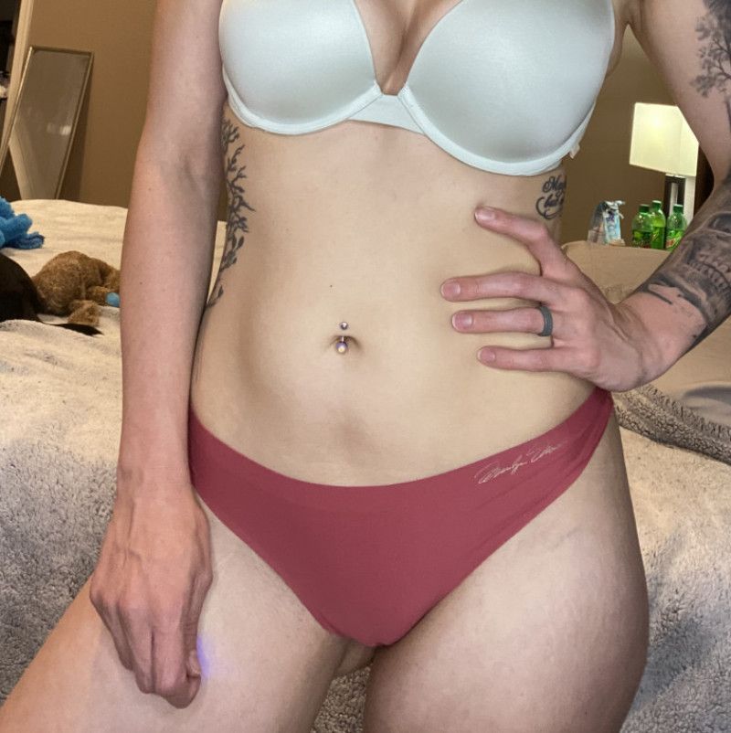 Used pink thong panty