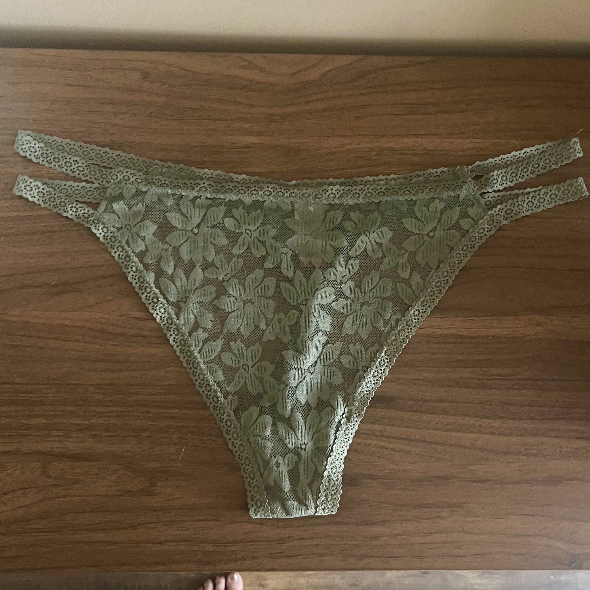 Lace Green Thong