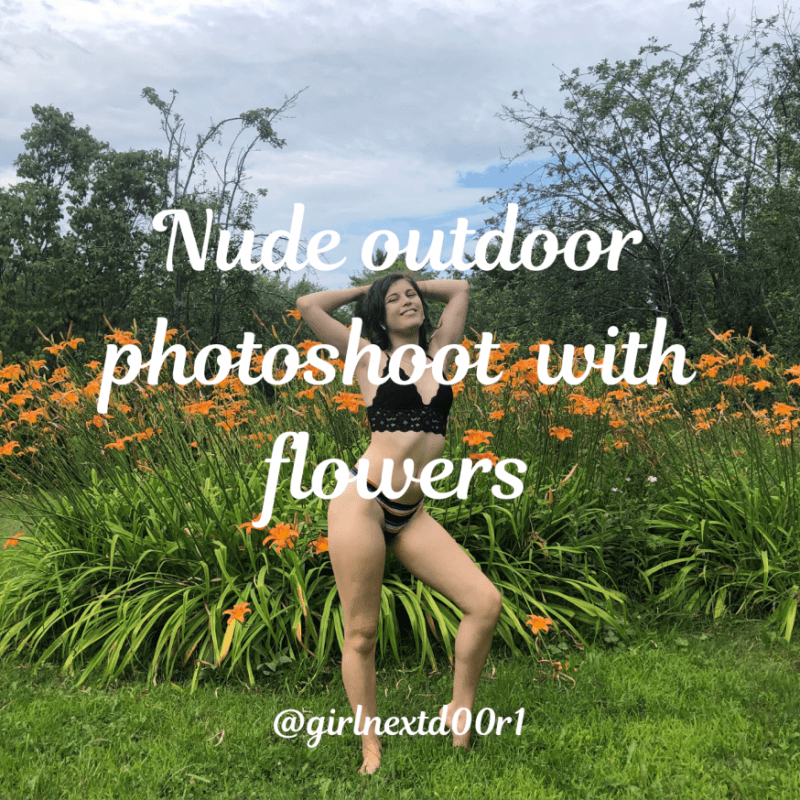 Sexy nude outdoor w orange flowers 39pic