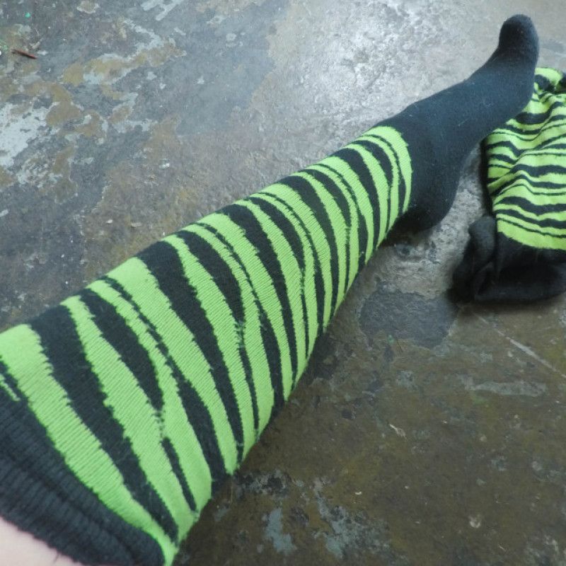 Neon Stripper Sweat Socks