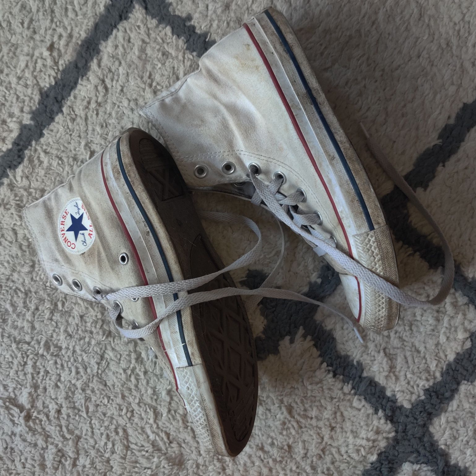 DIRTY well worn converse high tops