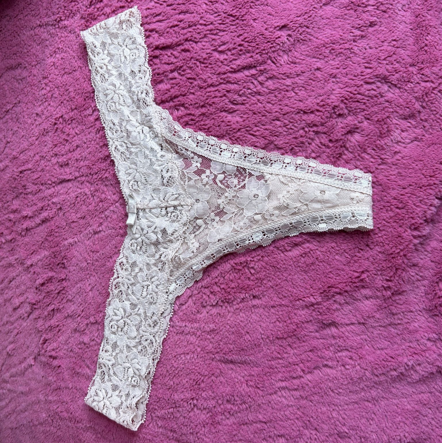 Cream white lace panties