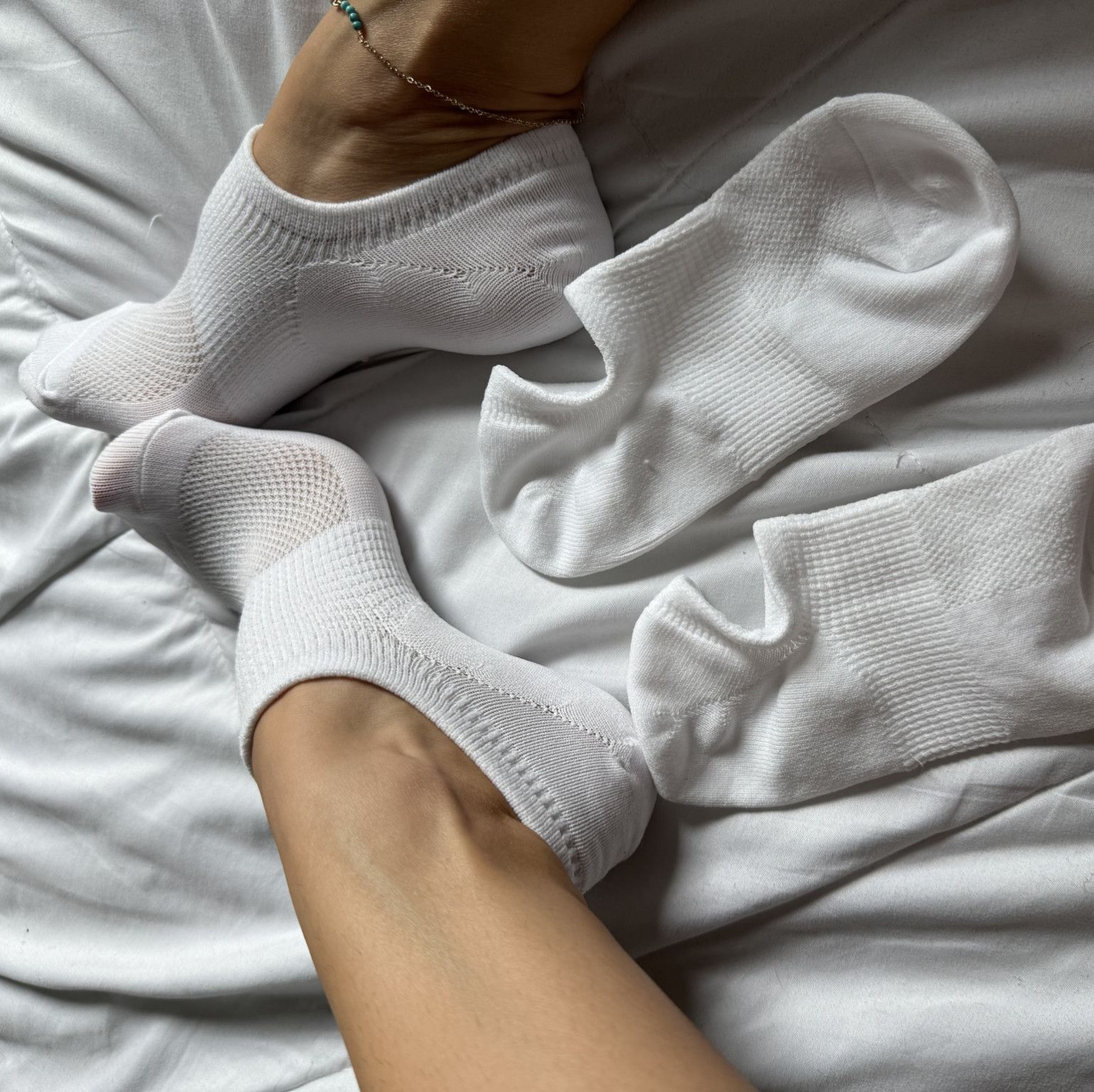 white ankle socks