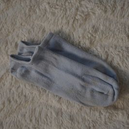 Worn Blue Sneaker Socks