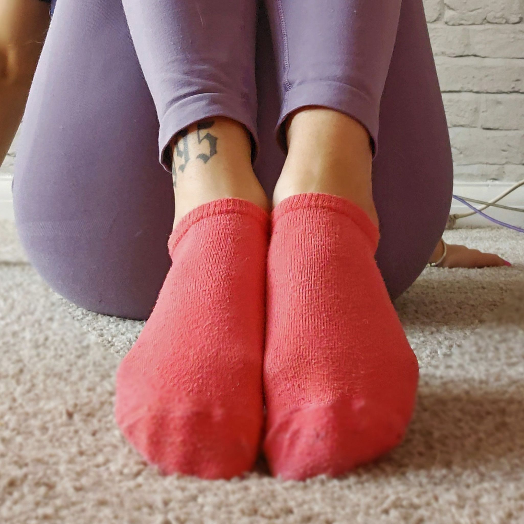 Orange Ankle Socks