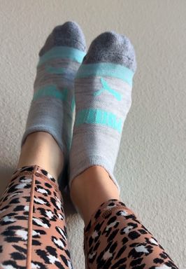 Worn Teal Puma Socks