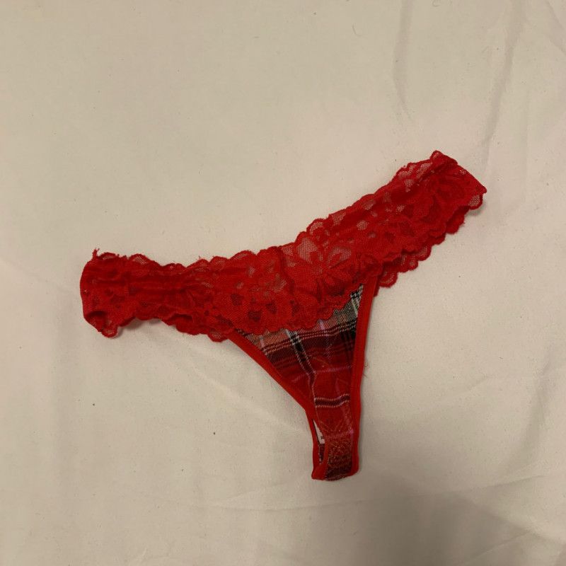 Lacey Red Thong