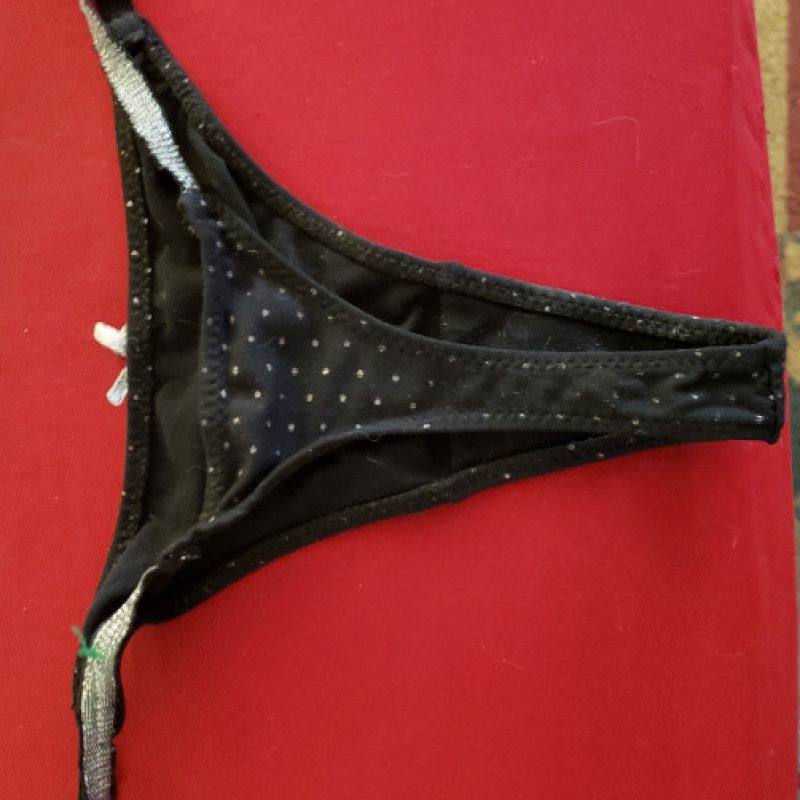 Black pokadot thong