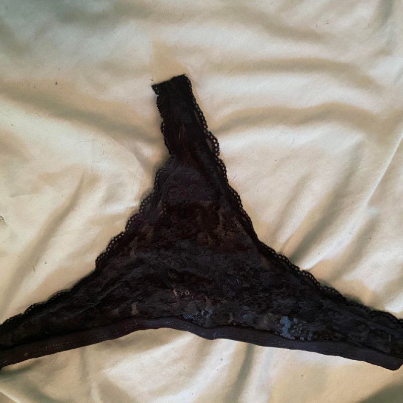 Used Black Lace Thong