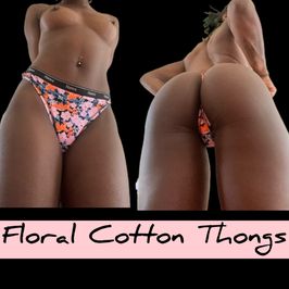 Floral Cotton Thongs