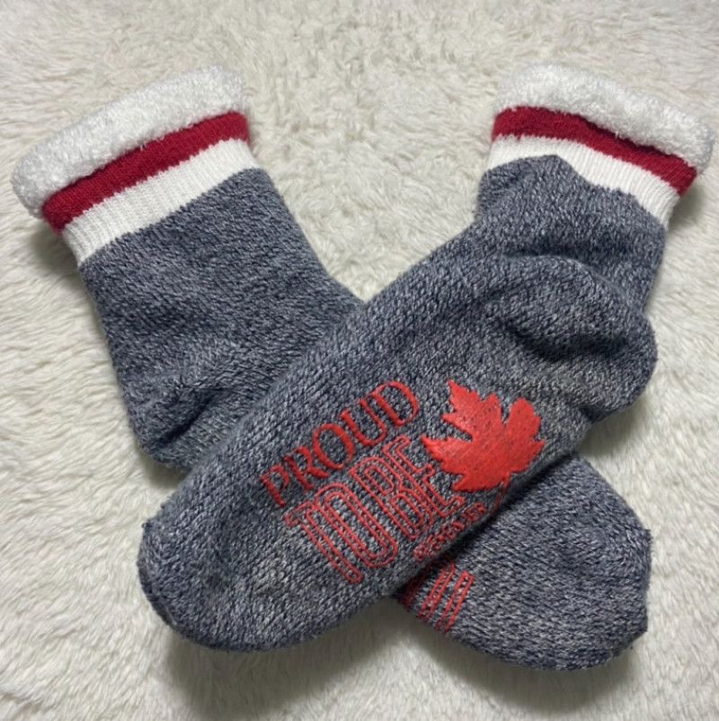 fuzzy canadian socks