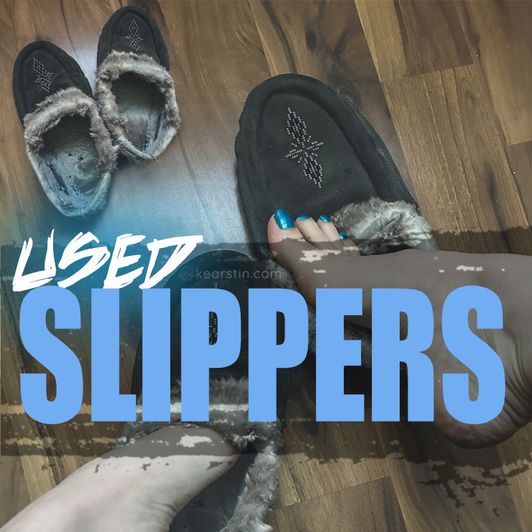 Super Used Leather Fur Slippers