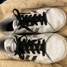 two year old worn adidas sneakers size 8