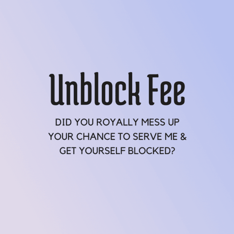 Unblock Fee