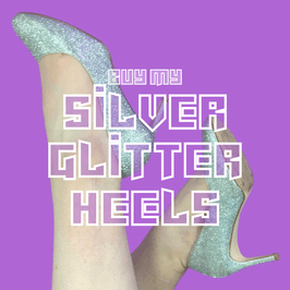 Violet Vicious Silver Glitter Heels