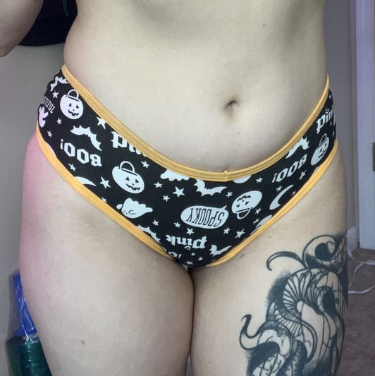 Victorias Secret Spooky Panties with Orange Trim