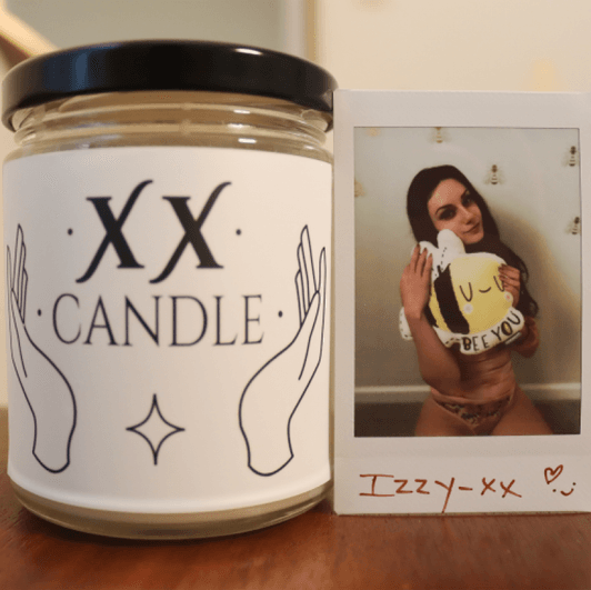 xx candle with polaroid