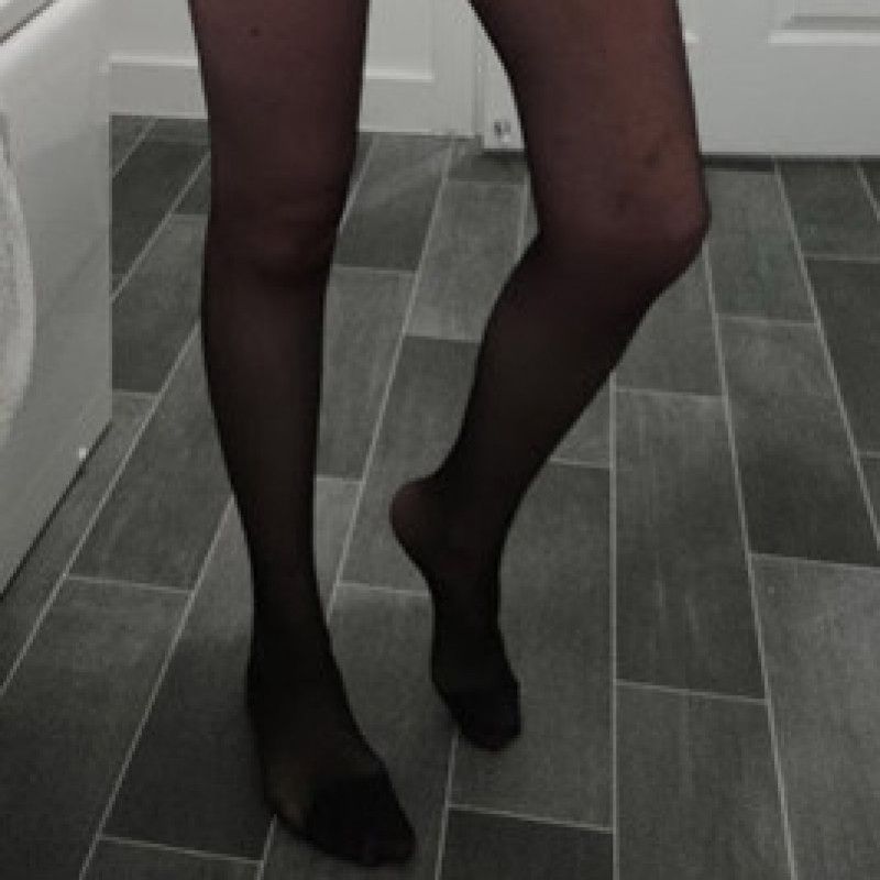 Sheer black nylon tights fully custom