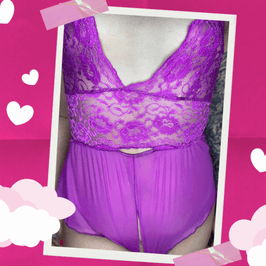 Purple Lace Mesh Easy Access Lingerie