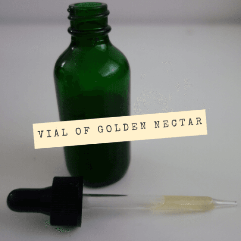 Vial of golden nectarpee