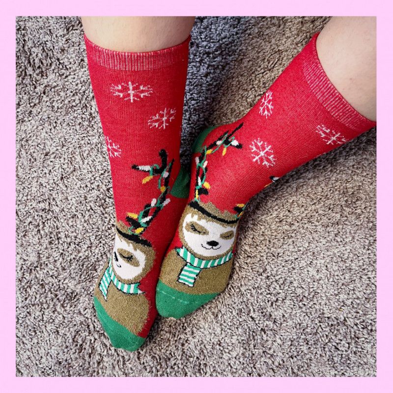 christmas sloth socks