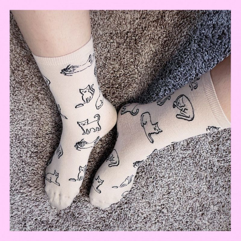 pink cat socks