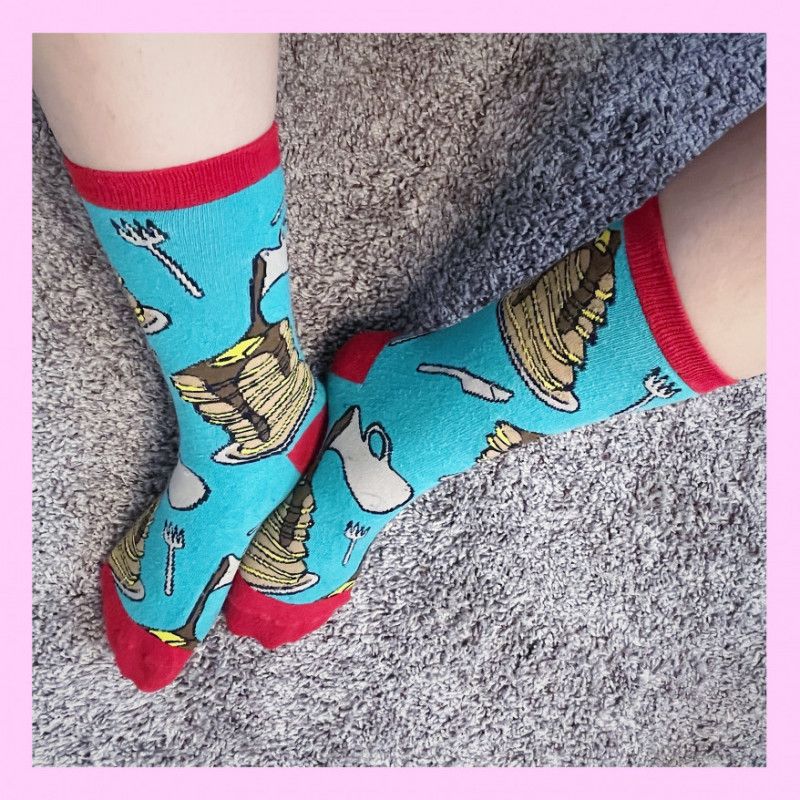 teal breakfast socks