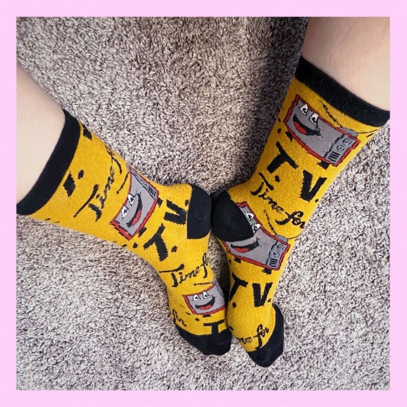 yellow TV socks