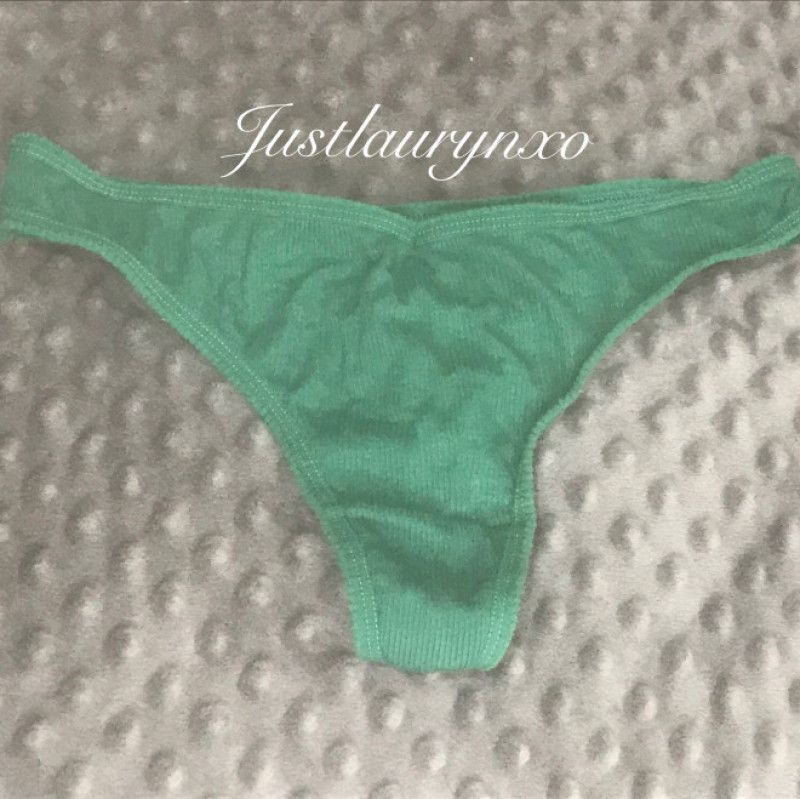 Ribbed Green Thong