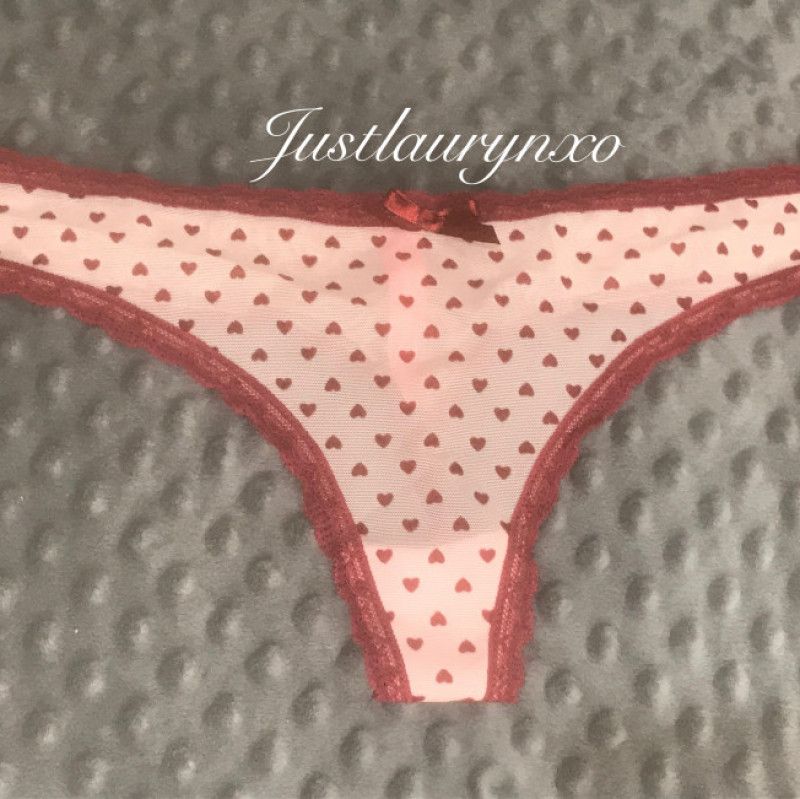 See Thru Thong with Red Heart Design