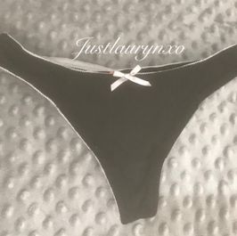 Black Thong with White Trim