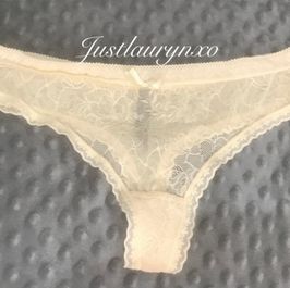 Cream See Thru Lace Panties