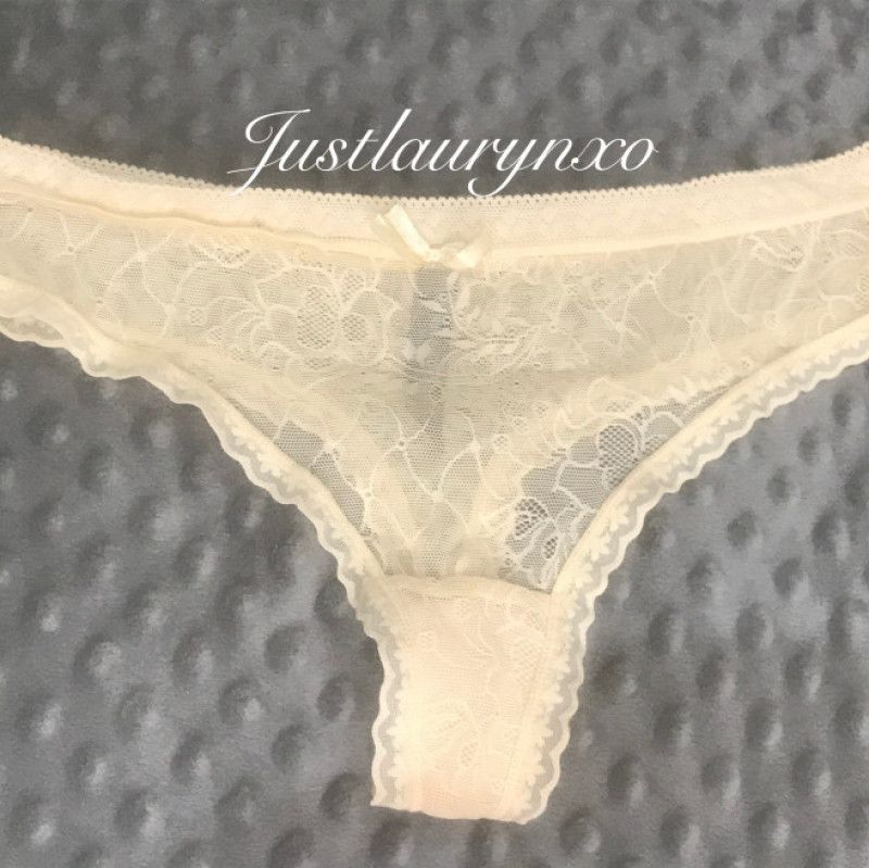 Cream See Thru Lace Panties