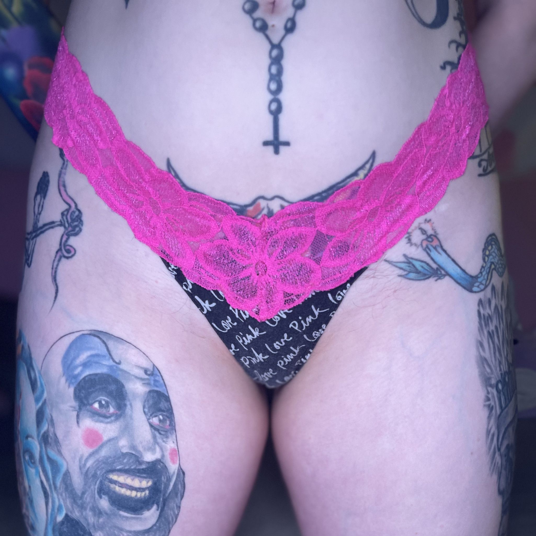 PINK worn pornstar thong