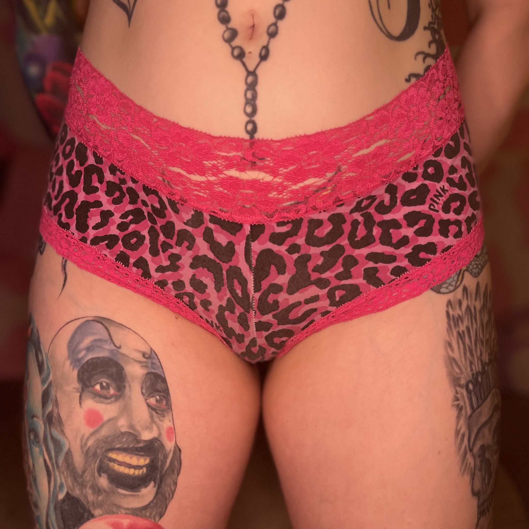 PINK cheeky booty worn panties