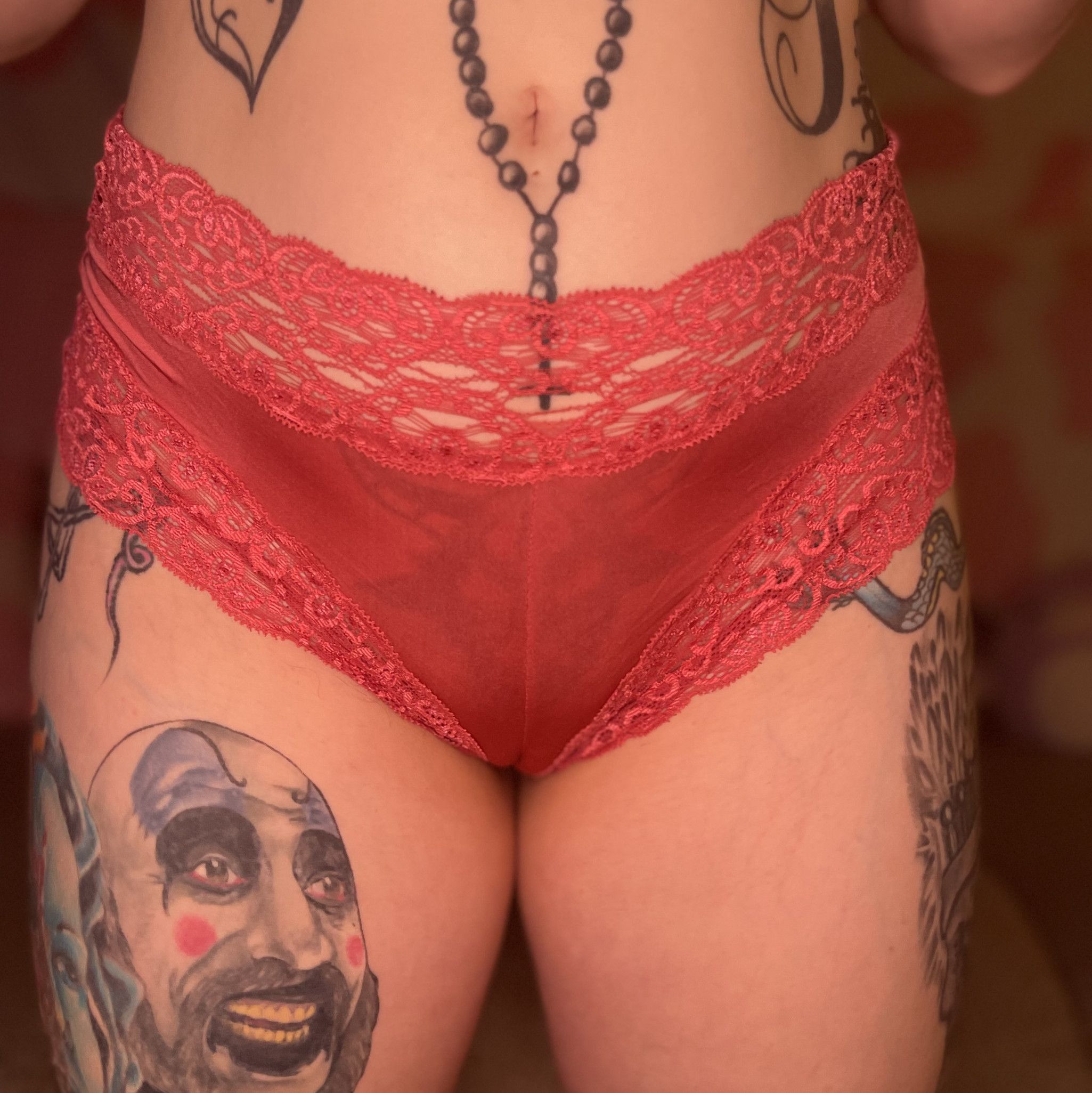 Lacey Satin Peach Booty short worn panties