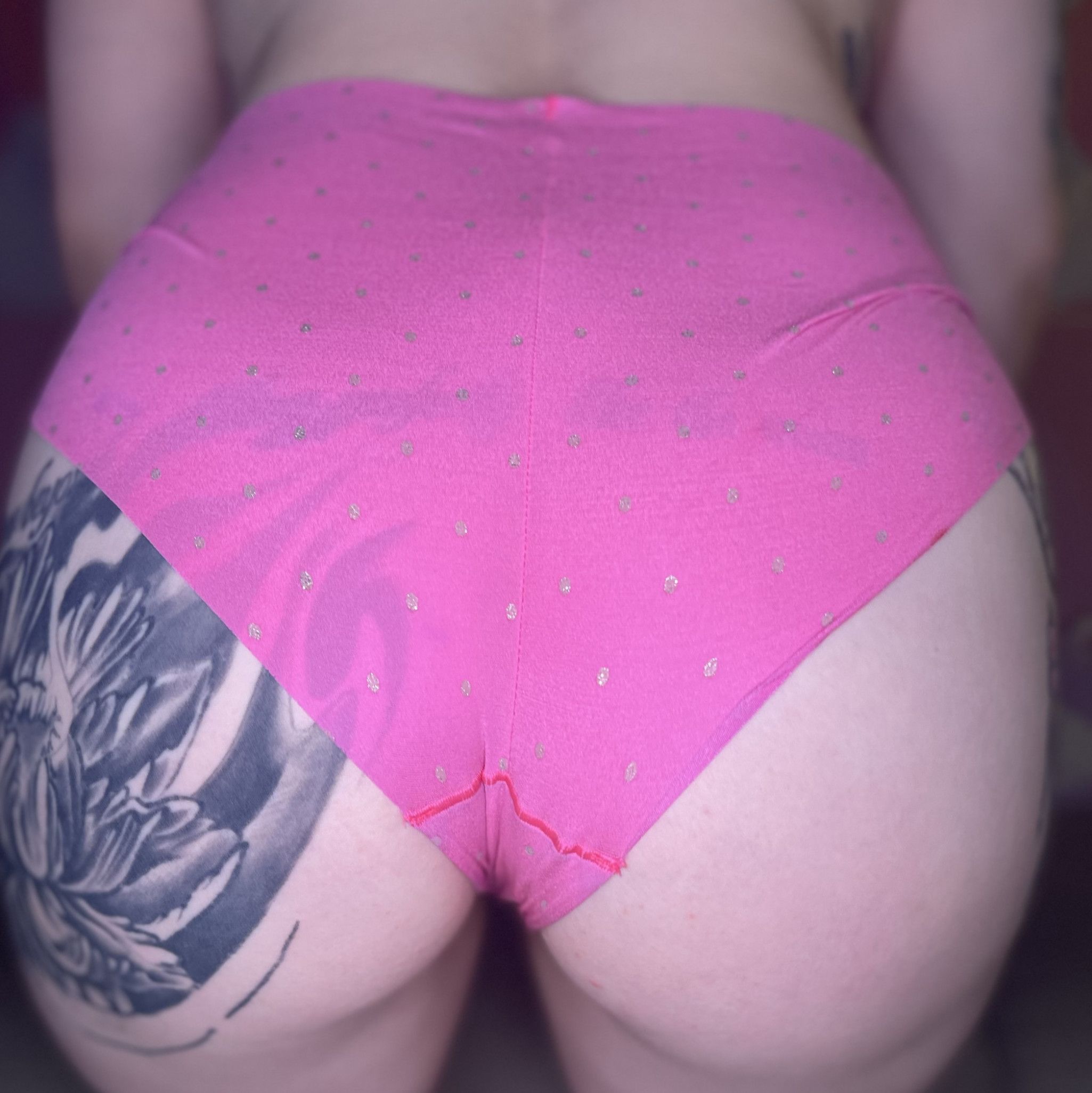 Lacey microfiber PINK worn cheeky booty panties