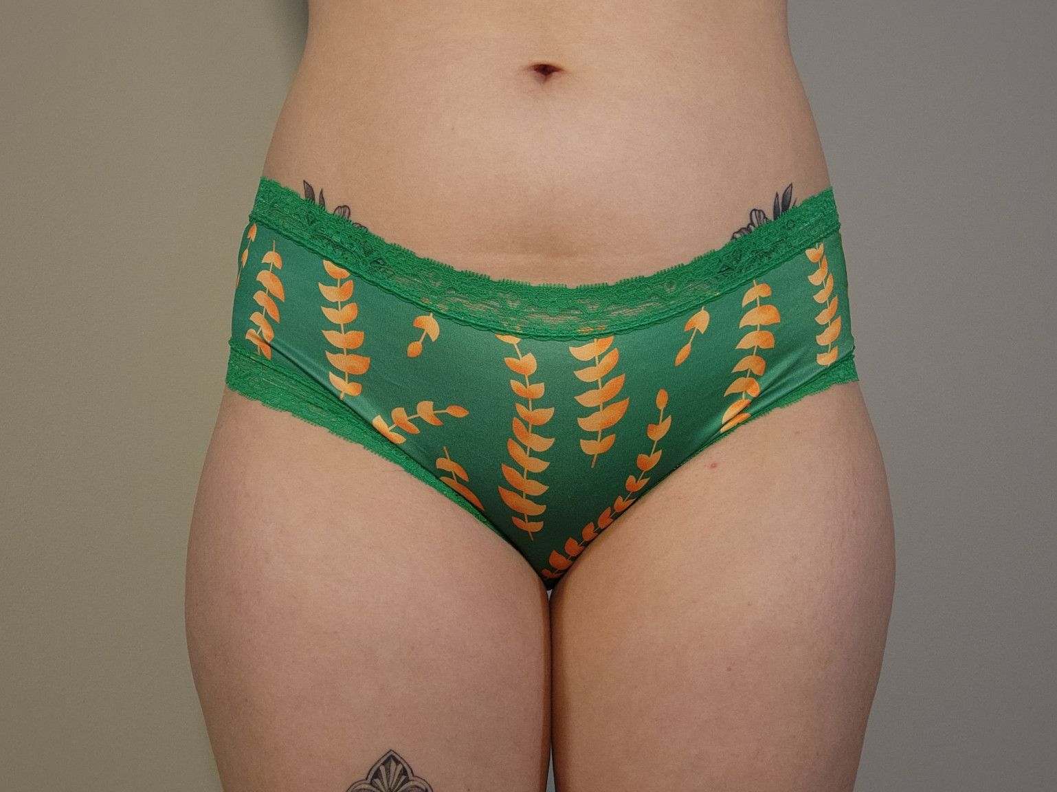 Green Panties with Yellow Ferns