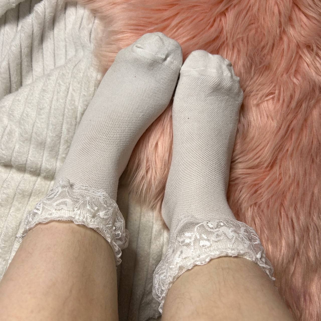 White socks with lace