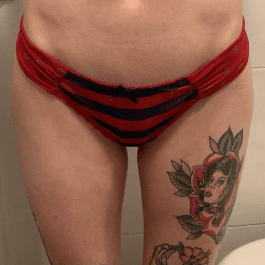 Red and Blue Worn Panties
