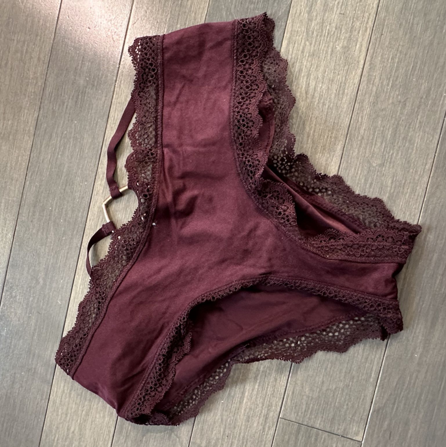 Burgundy Silky Lace Heart