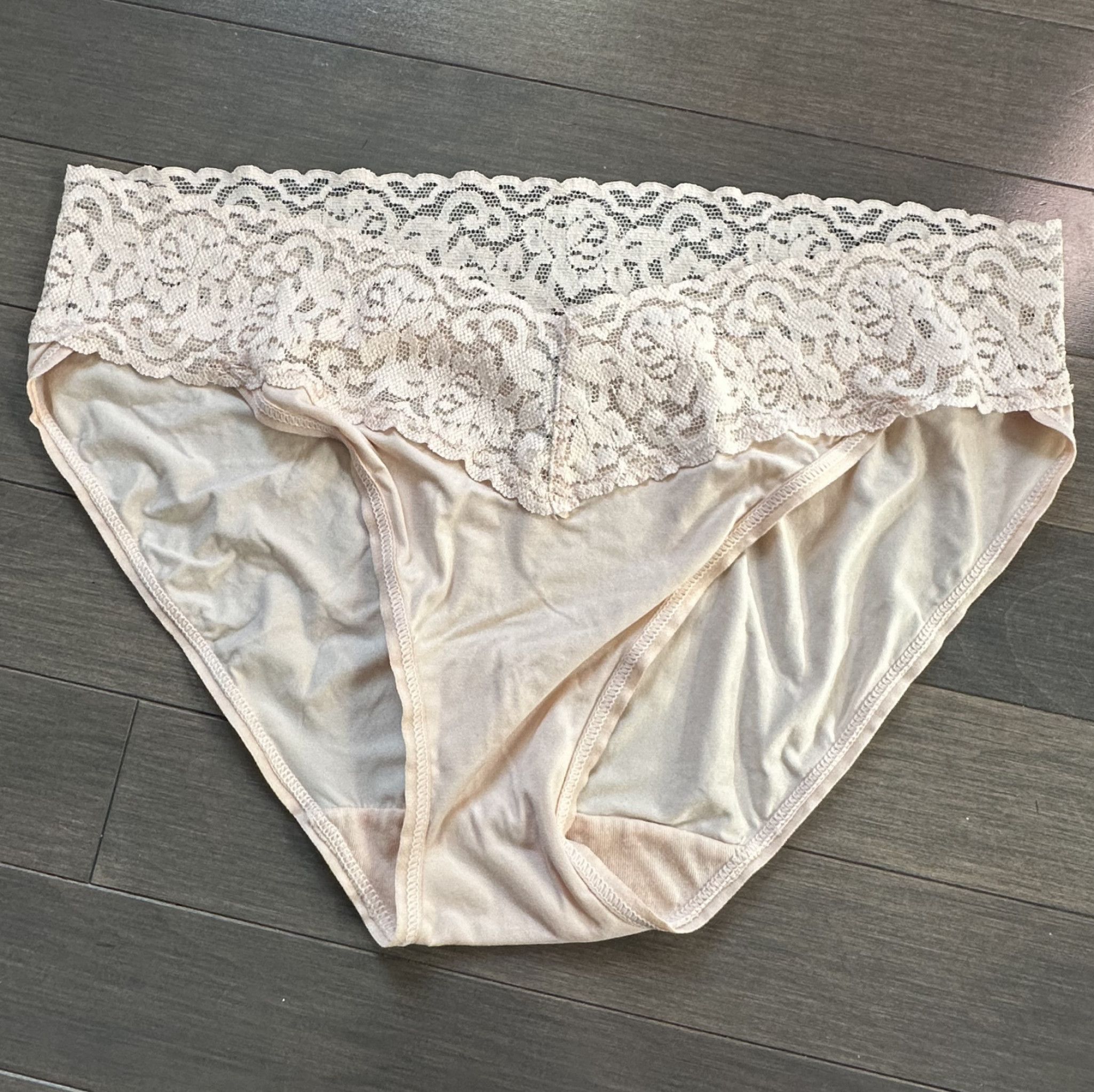 Beige Undies Lace Trim