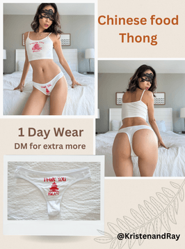 Chinese Food Thong WHITE