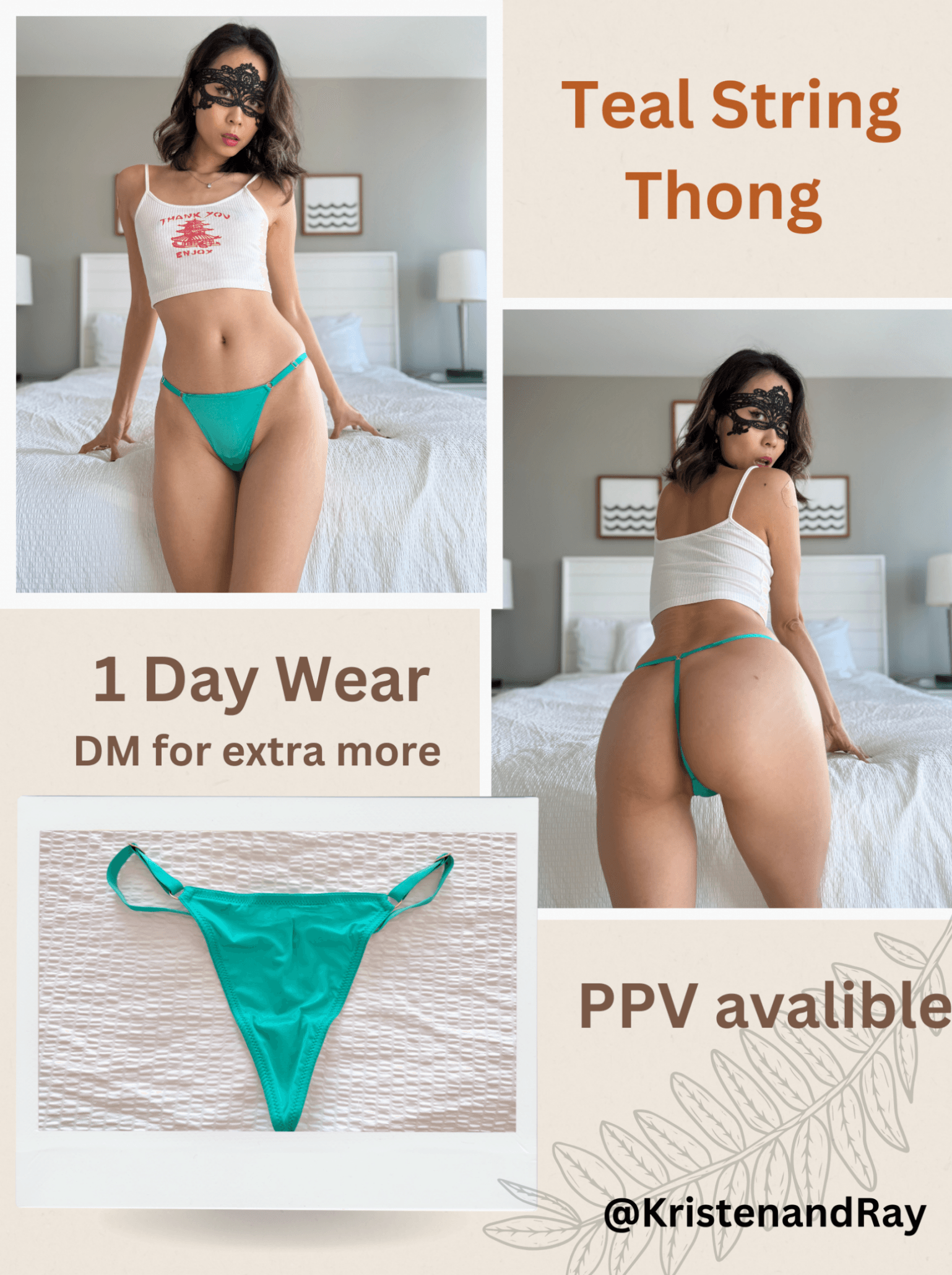 Teal String Thong PPV avalible