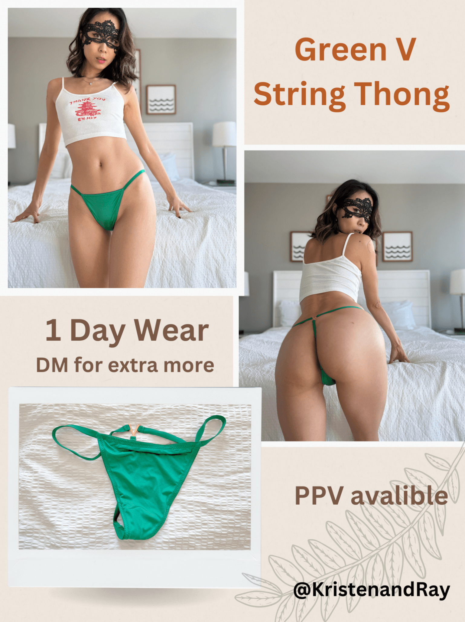 Green V String Thong PPV avaialble