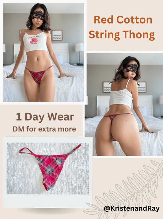 Red Cotton String Thong