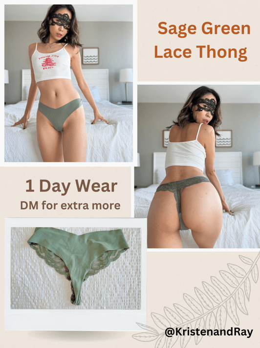 Sage Green Lace Thong EXTRA SOFT