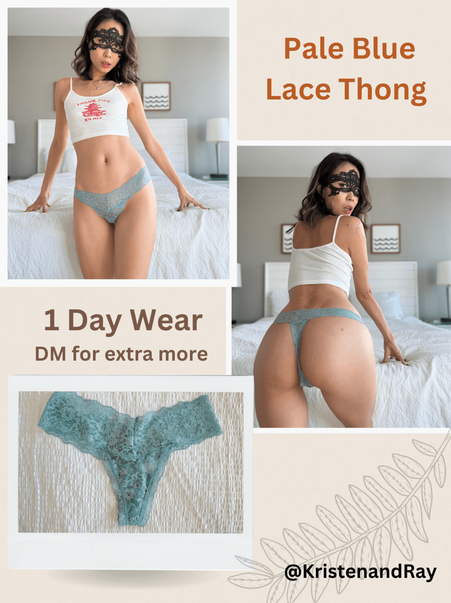 Pale Blue Lace Thong EXTRA SOFT